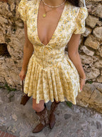 Floral Print Mini Dress Women's Romantic Summer Dress