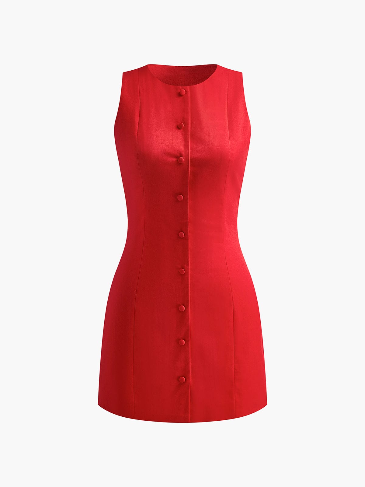 Rode Mouwloze Zomerjurk Dames Katoenen Mini Jurk met