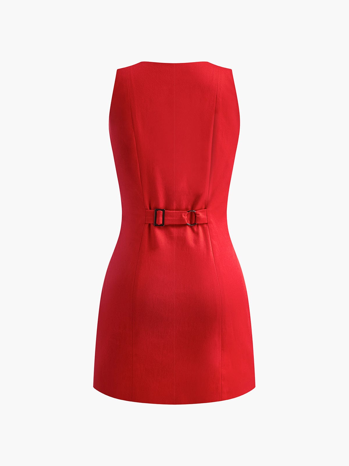 Rode Mouwloze Zomerjurk Dames Katoenen Mini Jurk met