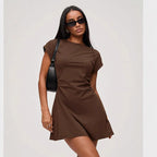 Women's T-Shirt Dress Casual Mini Dress in Cotton Blend