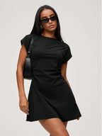 Women's T-Shirt Dress Casual Mini Dress in Cotton Blend
