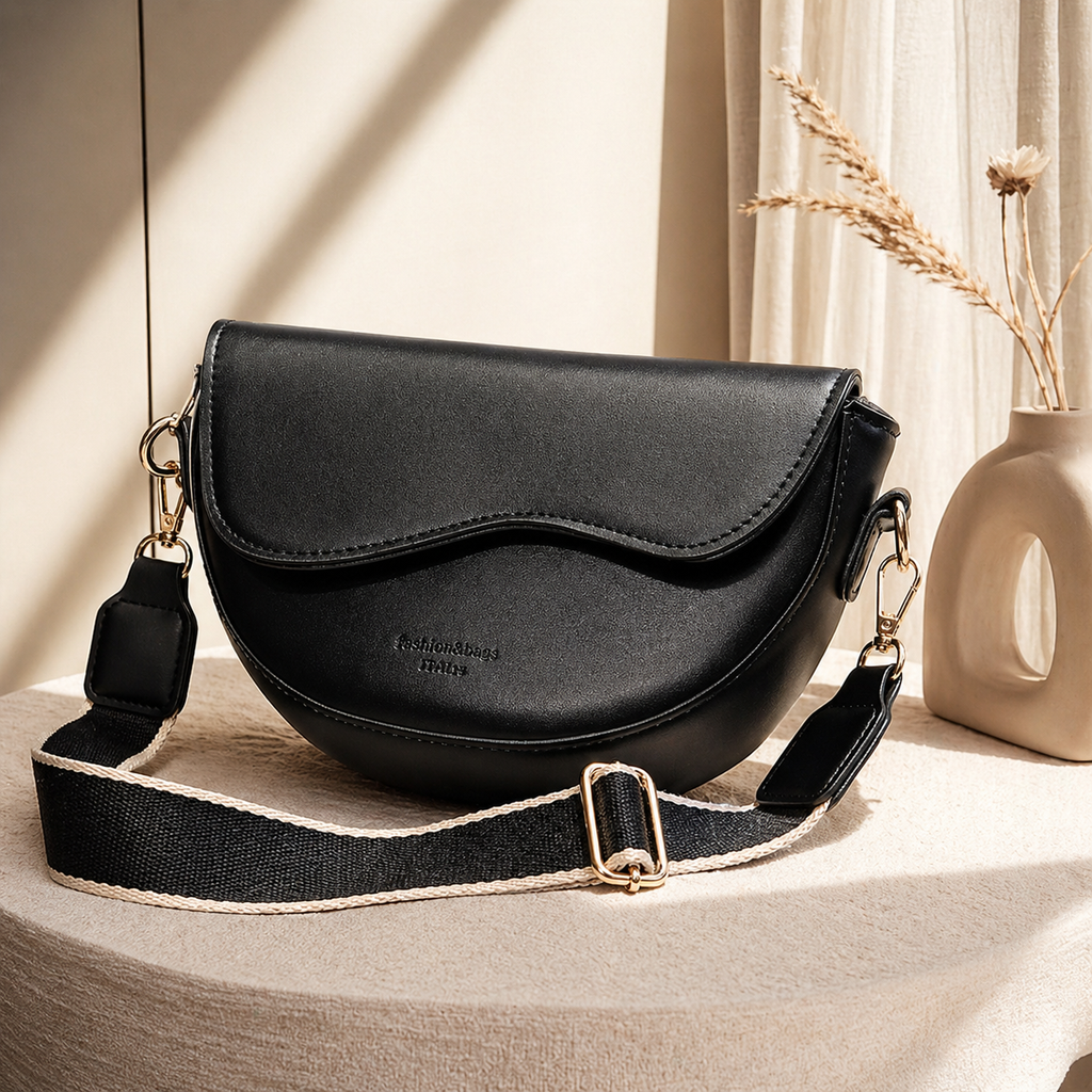Minimalistische Crossbody Tas Dames Zwarte Compacte Schoudertas