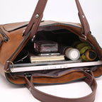 Vintage Handbag Ladies Roomy PU Leather Shoulder Bag with