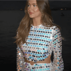 Sequin Co-ord Set Women – Glamour Crop Top