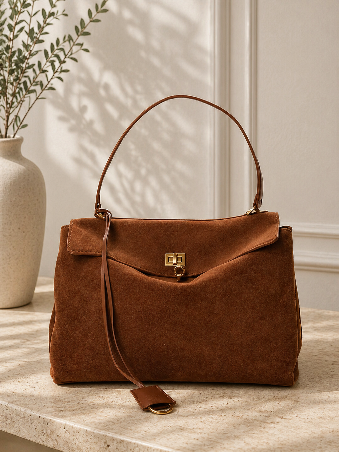 Luxe Suède Handtas Dames Elegante Schoudertas met