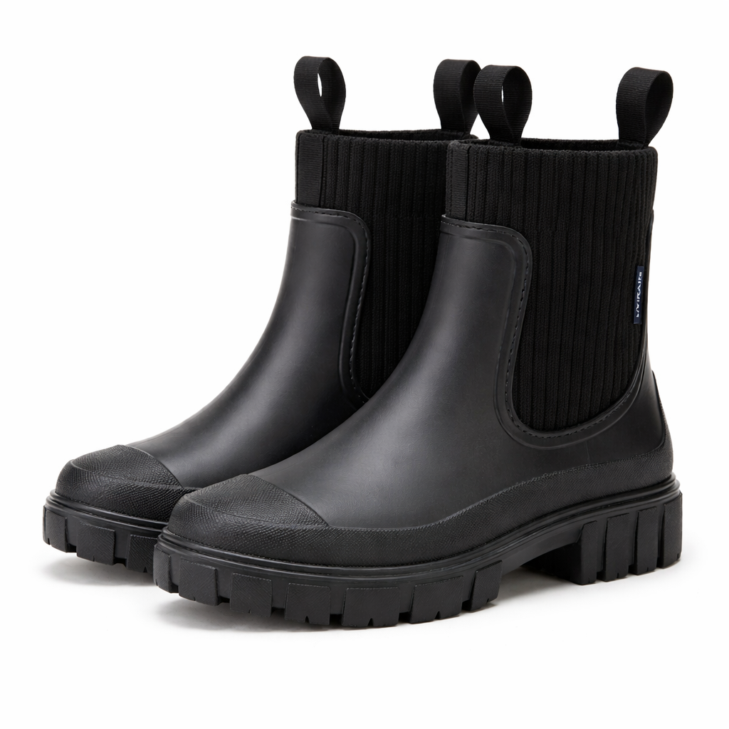 Taupe Rain Boots with Chunky Sole Waterproof