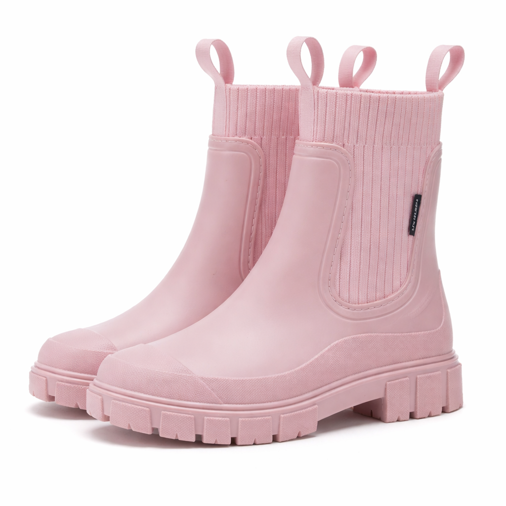Taupe Rain Boots with Chunky Sole Waterproof