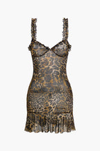 Women's Animal Print Mini Dress with Bodycon Fit