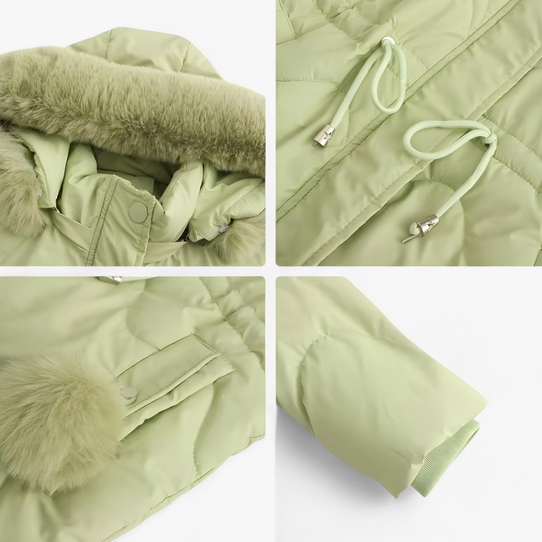 Winterjacke met capuchon en bontvoering voor Dames