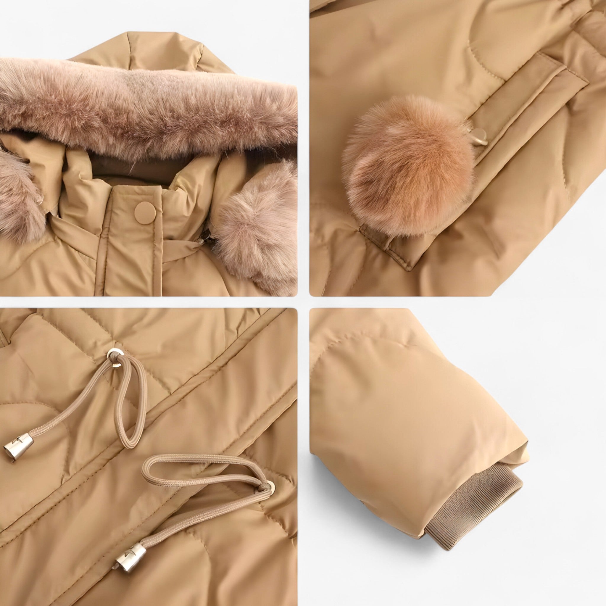 Winterjacke met capuchon en bontvoering voor Dames