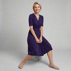 Women's Wrap Dress Midi with Animal Print Elegant Fitted