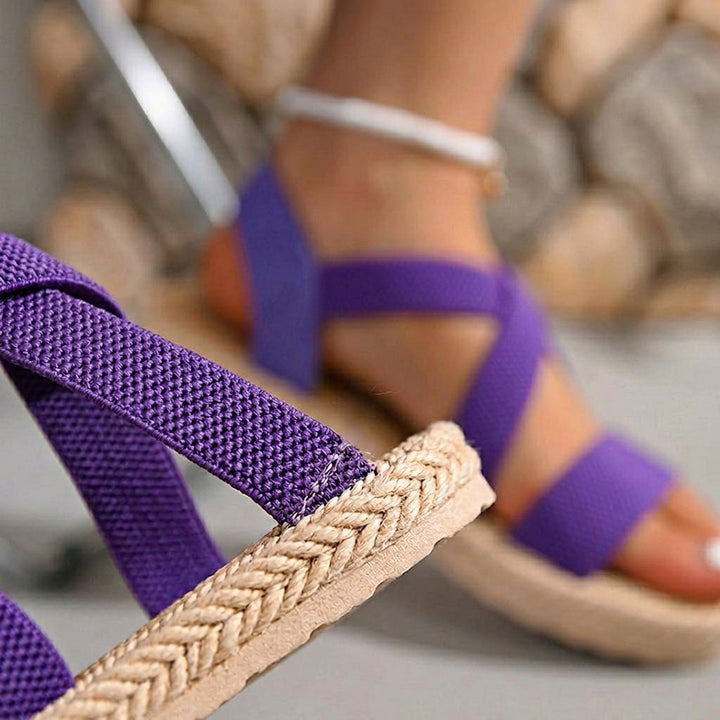 Zwarte Elastische Sandalen Dames