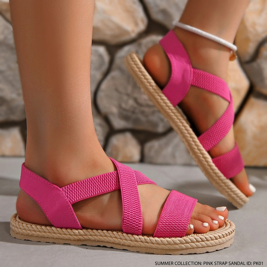 Zwarte Elastische Sandalen Dames