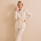 Linnen Dames Blouse met Ceintuur Luchtige Getailleerde Blouse