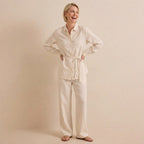 Linnen Dames Blouse met Ceintuur Luchtige Getailleerde Blouse