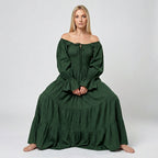 Women's Maxi Dress Green Bohemian Long Dress with