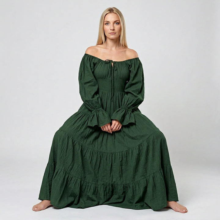 Dames Maxi Jurk Groen Bohemian Lange Jurk met