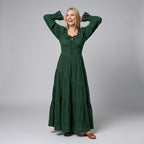 Women's Maxi Dress Green Bohemian Long Dress with