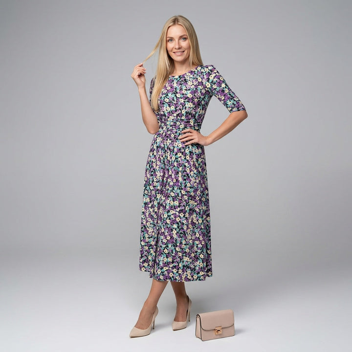 Dames Maxi Jurk met Bloemenprint A-lijn Jurk met Lange Mouwen