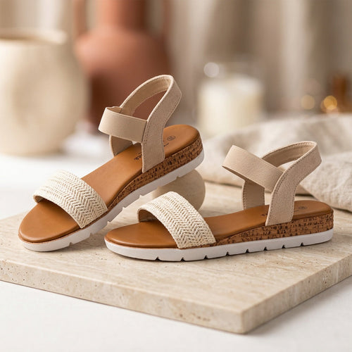 Beige Comfort Sandalen Dames Lichtgewicht Zomersandalen