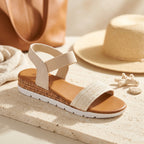 Beige Comfort Sandalen Dames Lichtgewicht Zomersandalen