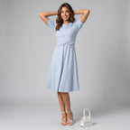 Women's Midi Dress with Cowl Neck and A-Line Fit Elegant Dress