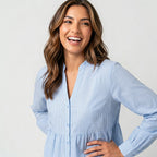 Women's Striped Peplum Blouse Fitted Blouse