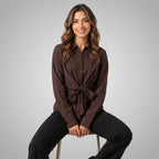 Elegante Dames Blouse met Strikceintuur