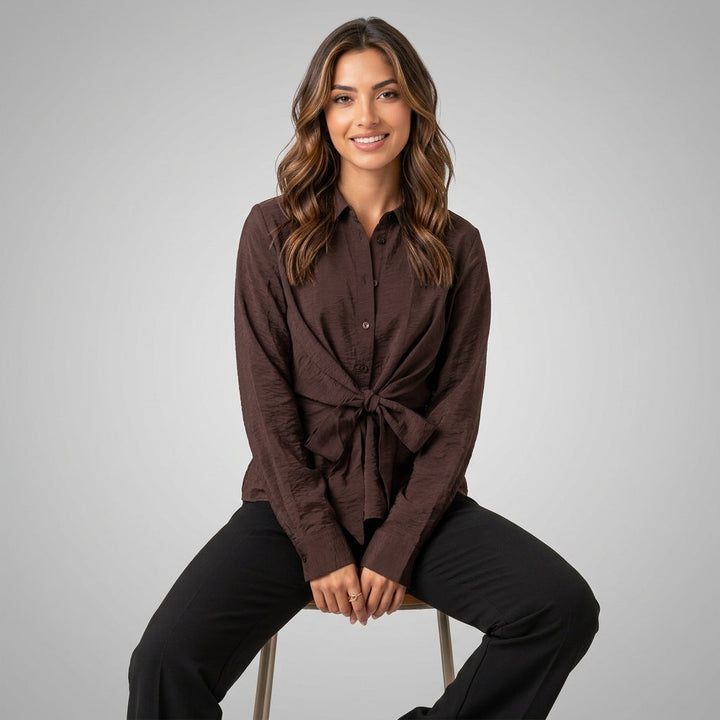 Elegante Dames Blouse met Strikceintuur