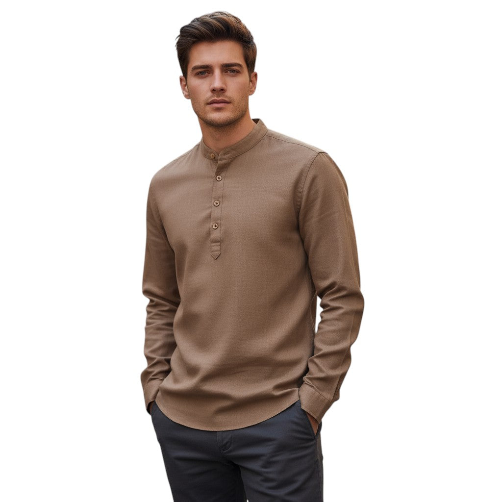 Herenoverhemd katoen linnen