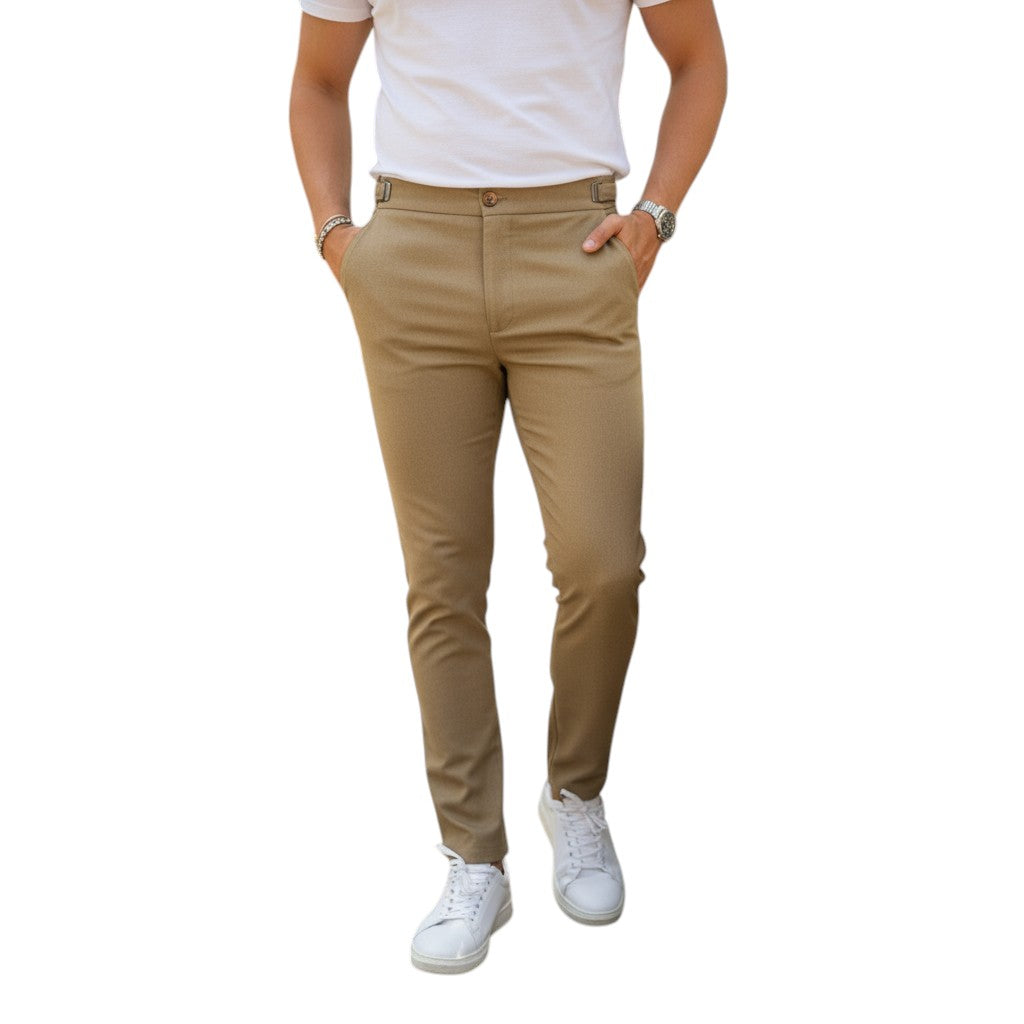 Heren Slim Fit Broek Elastische Taille