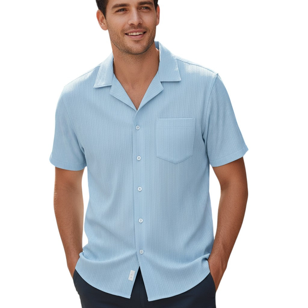 Korte Mouwen Shirt Open Kraag Zomer