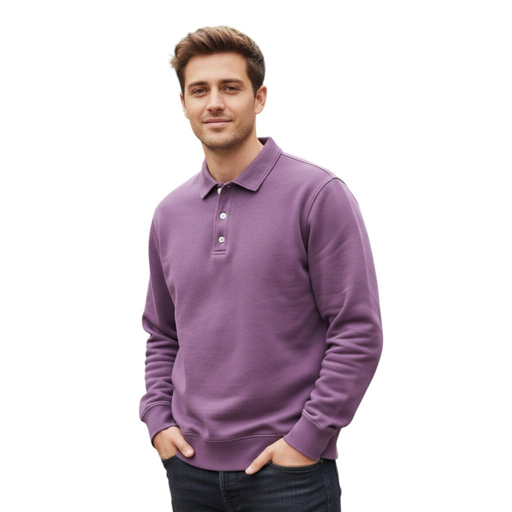 Vintage polo met lange mouwen gewassen