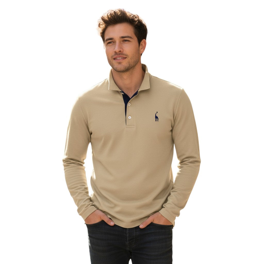 Poloshirt Lange Mouwen Klassieke Stijl Dagelijks Comfort