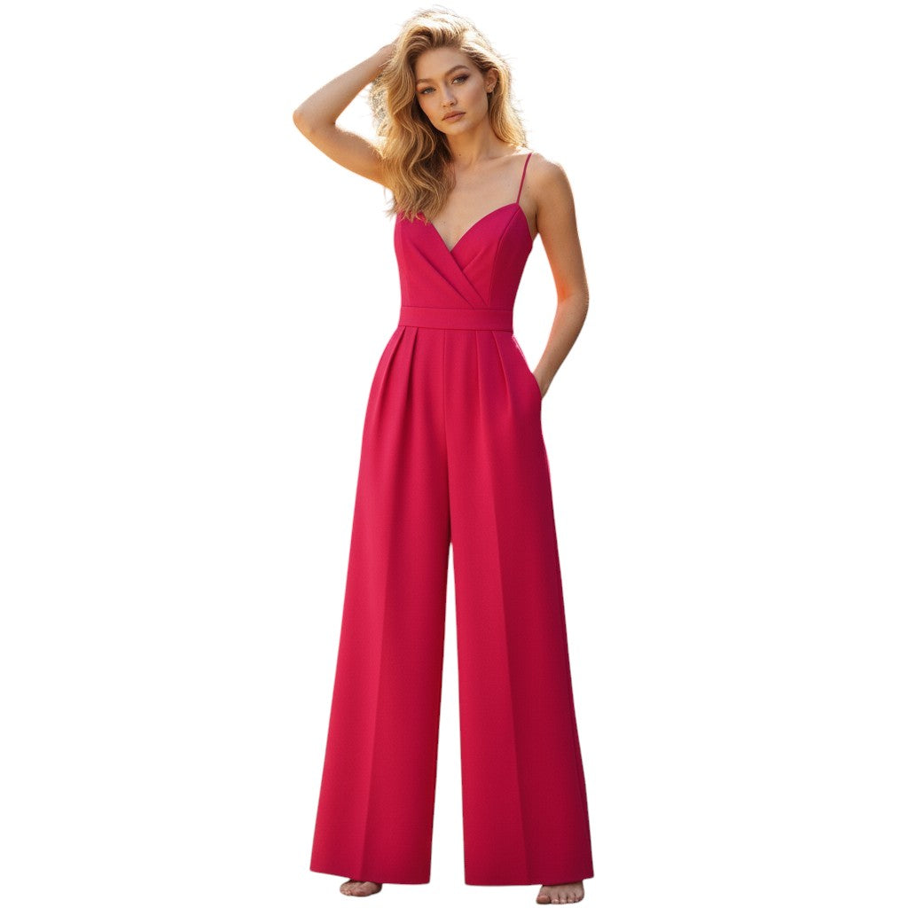 Jumpsuit met Dunne Bandjes en Palazzo Broek