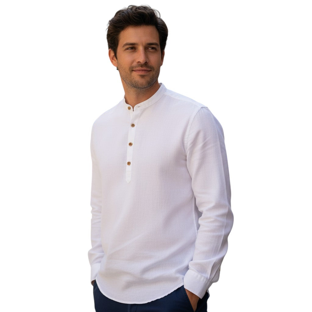 Herenoverhemd katoen linnen