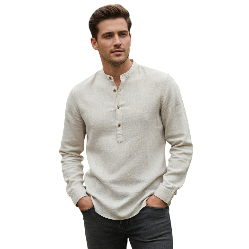 Herenoverhemd katoen linnen