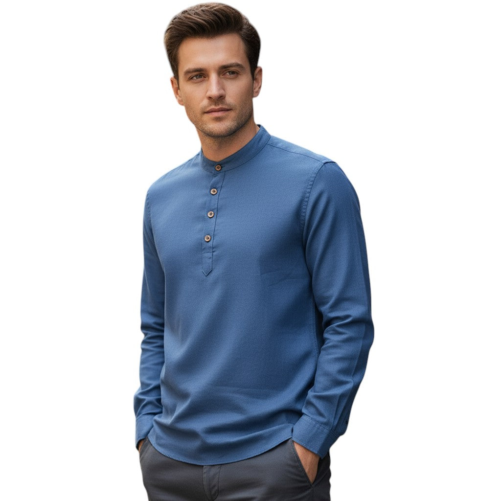 Herenoverhemd katoen linnen