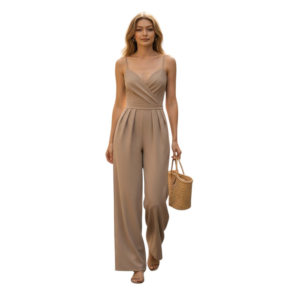 Jumpsuit met Dunne Bandjes en Palazzo Broek