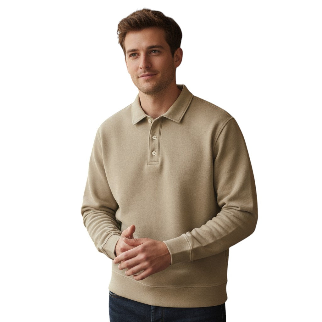 Vintage polo met lange mouwen gewassen
