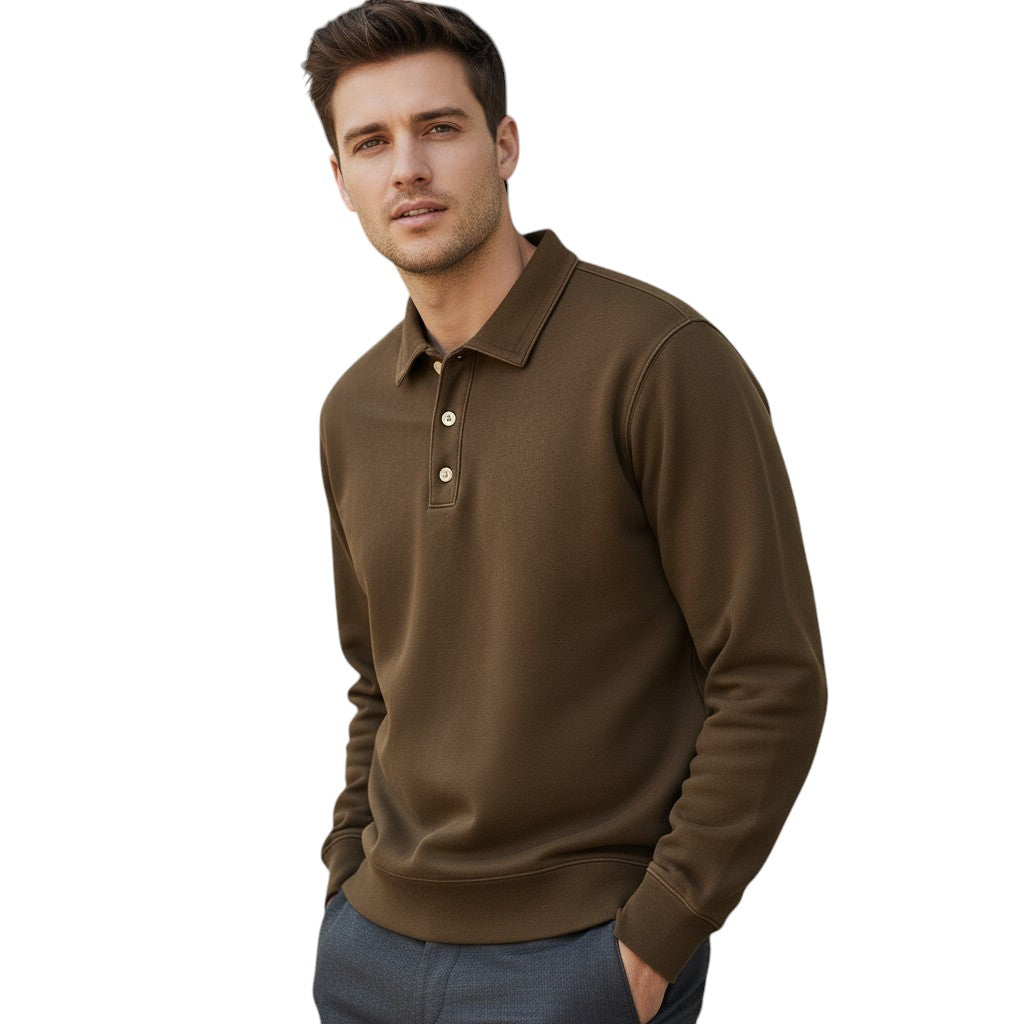 Vintage polo met lange mouwen gewassen