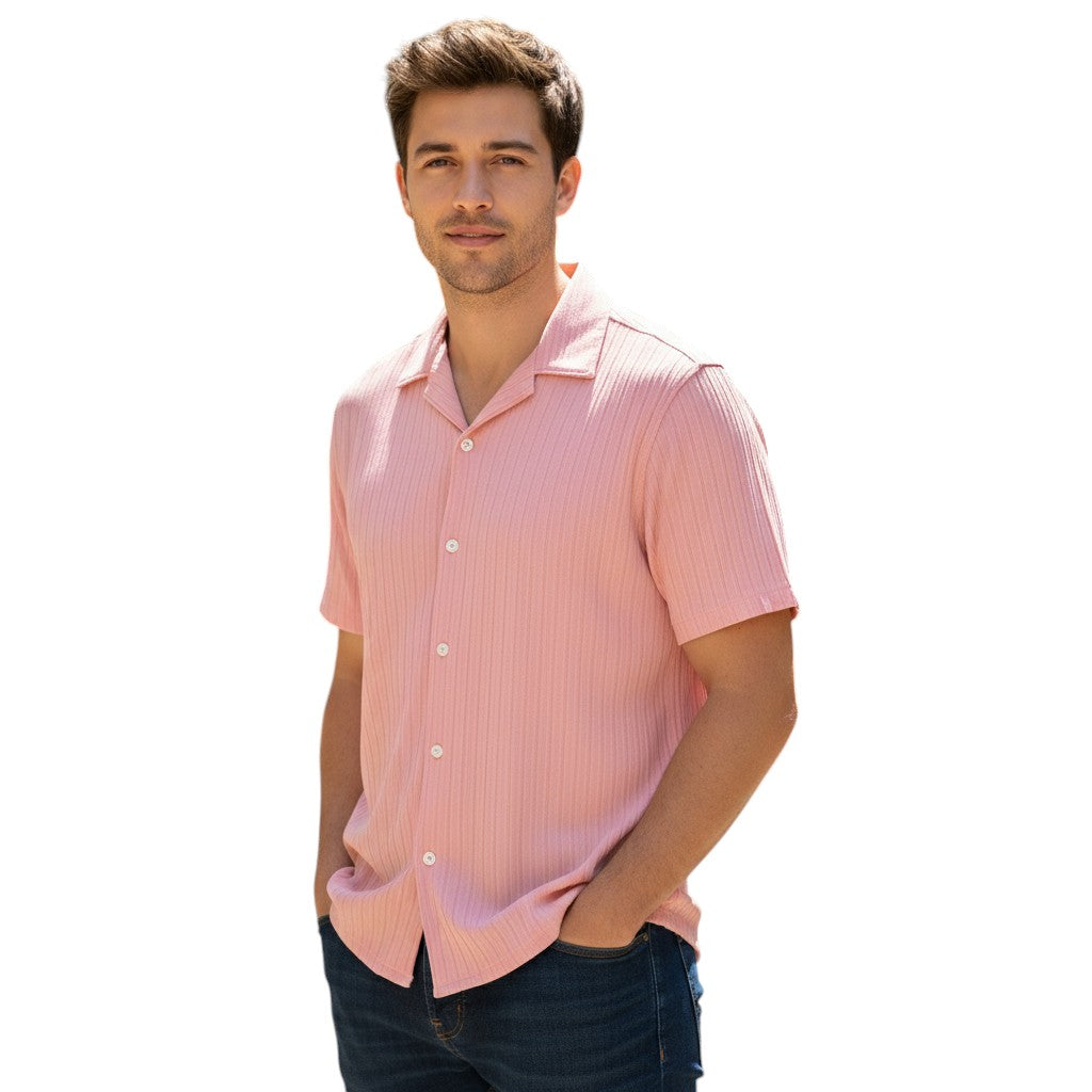 Korte Mouwen Shirt Open Kraag Zomer