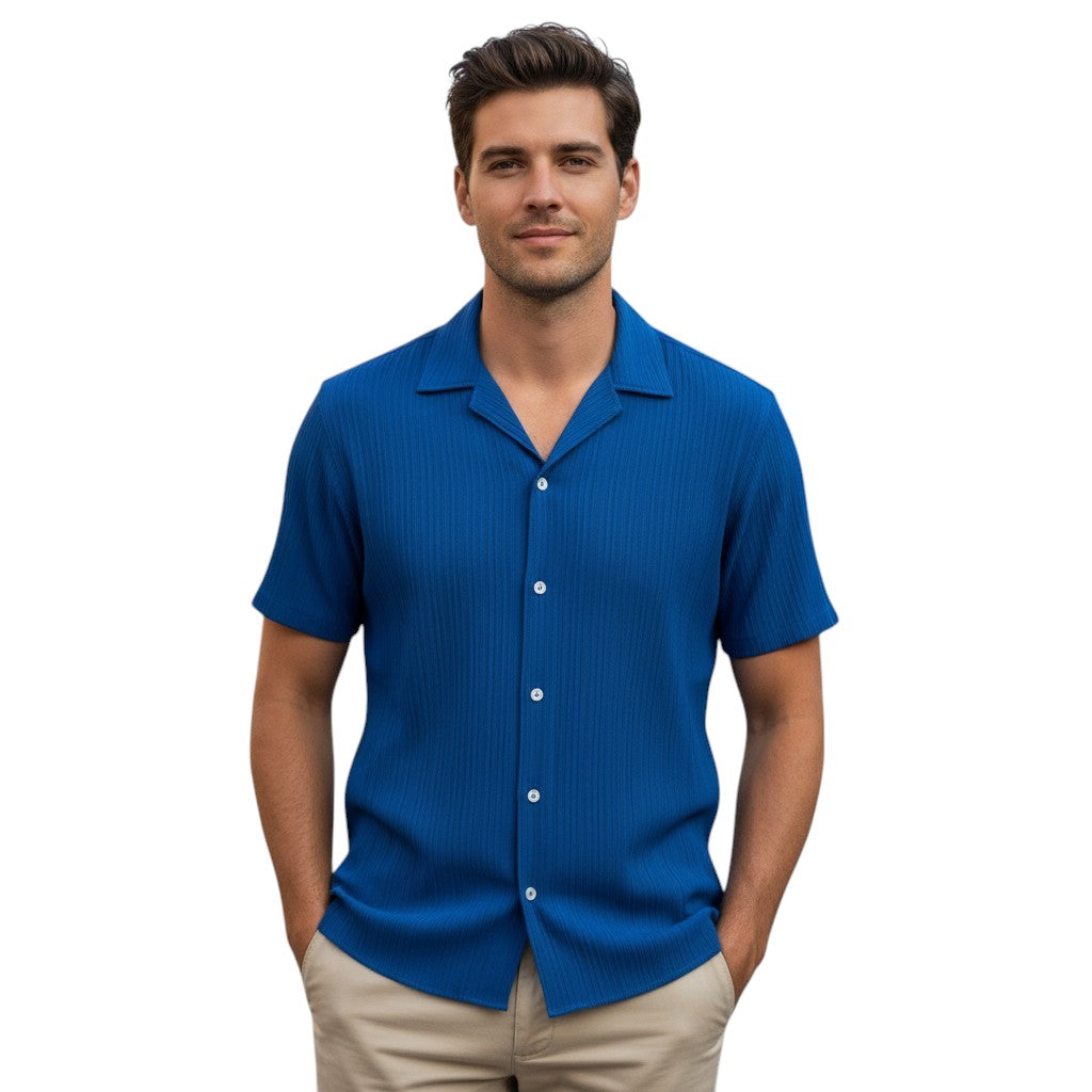 Korte Mouwen Shirt Open Kraag Zomer