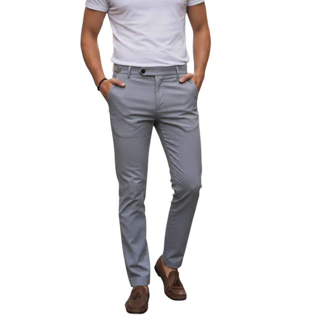 Heren Slim Fit Broek Elastische Taille