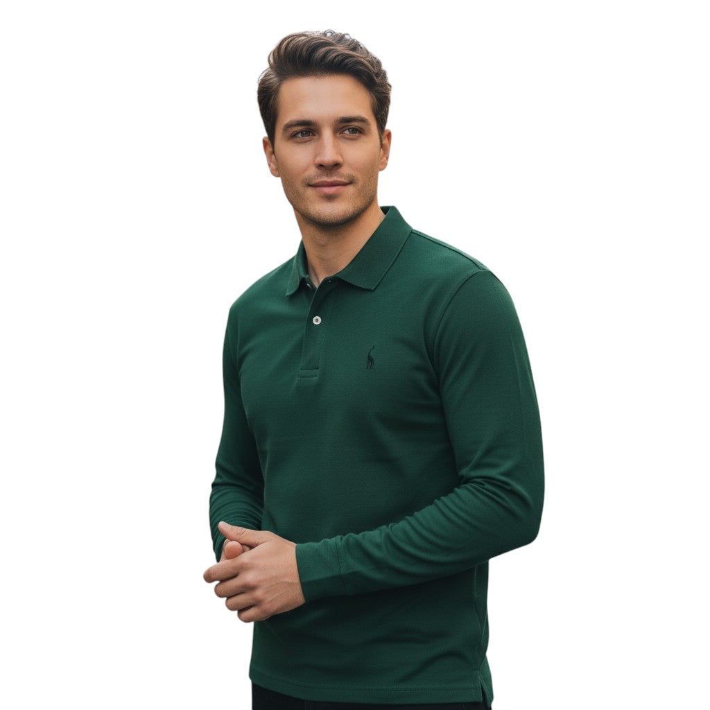 Poloshirt Lange Mouwen Klassieke Stijl Dagelijks Comfort