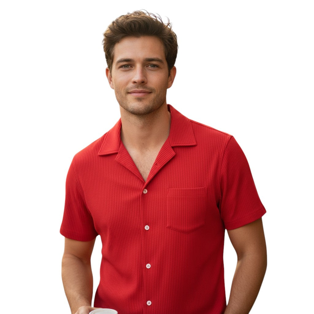 Korte Mouwen Shirt Open Kraag Zomer