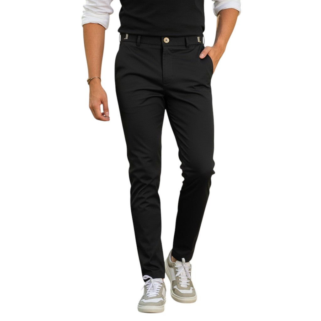 Heren Slim Fit Broek Elastische Taille