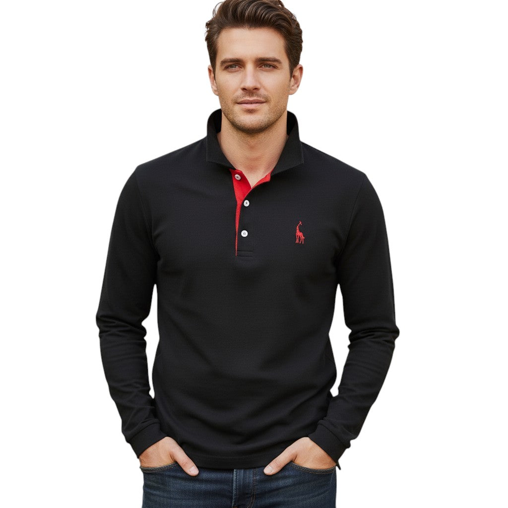 Poloshirt Lange Mouwen Klassieke Stijl Dagelijks Comfort